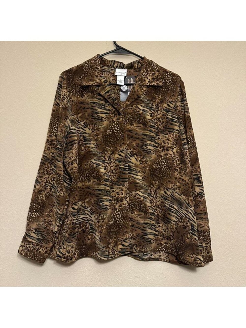 Vintage Kim Rodger’s Signature Animal Print Button Blouse